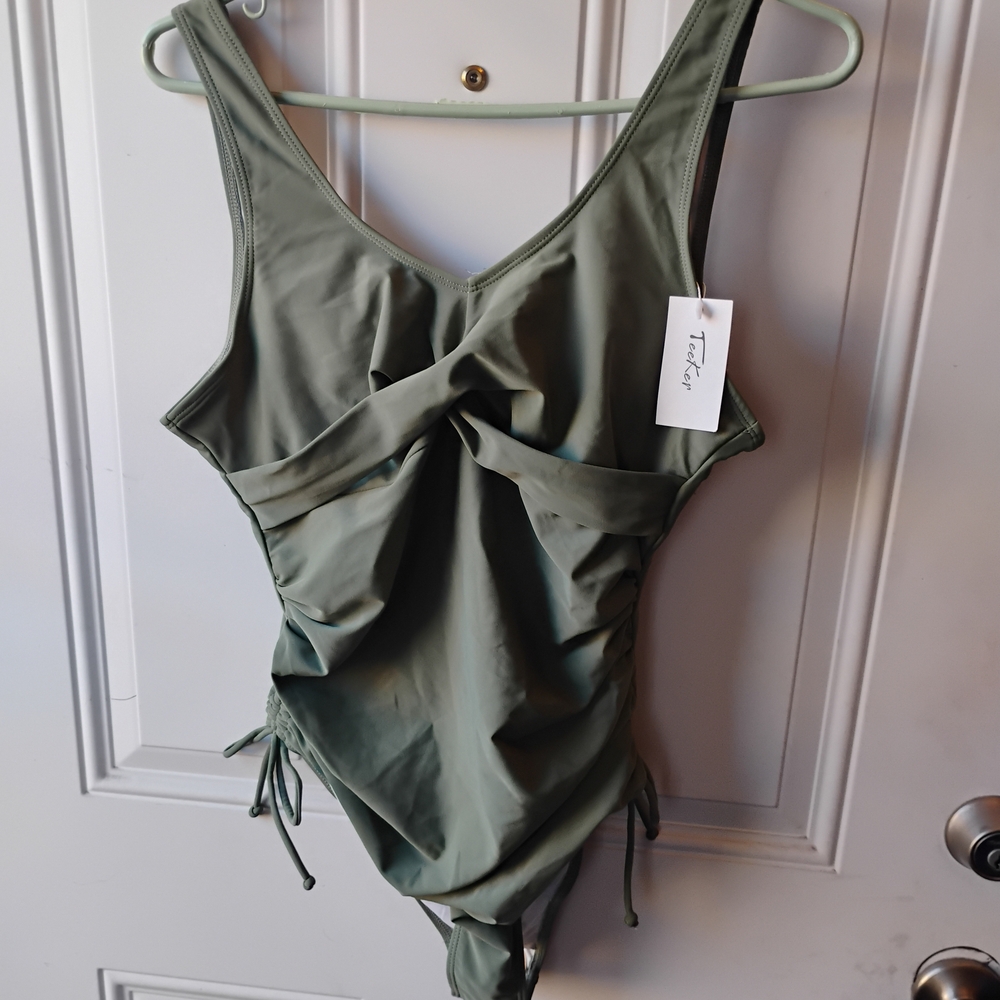 Olive Green Women's One Piece Swimsuit